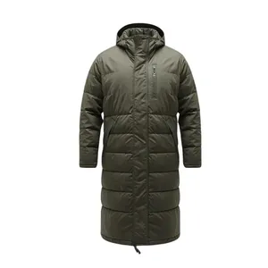 เสื้อแจ็คเก็ตพัฟเฟอร์สีเขียวมะกอกแบบยาว  บุผ้านวมสำหรับฤดูหนาว - Product Image 1