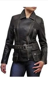 Vente en gros 2024 veste décontractée XL vintage à manches longues pour femmes vêtements d'extérieur en tissu à braguette zippée avec accents en cuir - Product Image 2