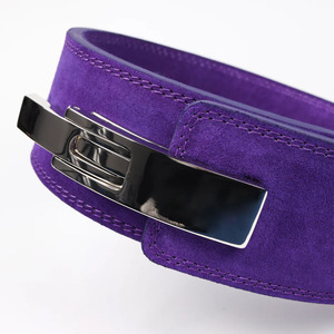 Cinturón de Cuero Morado con Hebilla de Palanca Ajustable de Acero Inoxidable, Cinturones de Levantamiento de Pesas Resistentes para Entrenamiento en Gimnasio - Product Image 2
