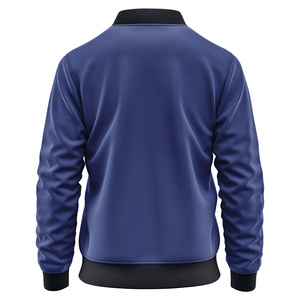 Chaqueta Bomber de béisbol de poliéster 100% para mujer con cuello alto cremallera Patchwork Streetwear diseño patrón sólido - Product Image 4