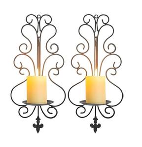 โถเทียนโลหะที่ไม่ซ้ำกันรูปทรงที่กำหนดเองเคลือบทองสไตล์แฟนซีไฟโรงแรมหรูหราตกแต่งผนังสโคน - Product Image 1