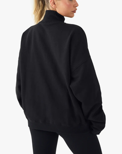 Sweat-shirt zippé en éponge française 100% coton sur mesure sweat-shirt zippé respirant col montant couleur unie sweat-shirt pour femme - Product Image 6