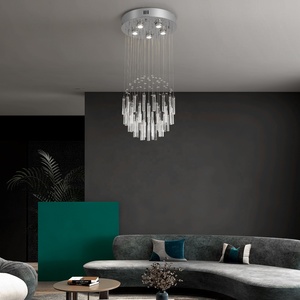 Loft apartamento escalera de cristal candelabro sala de estar comedor Bar de alta altura hueco moderno lámpara colgante de cristal - Product Image 4