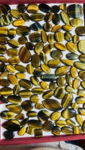 Precio más barato cabujón de ojo de tigre múltiple, piedra preciosa Lisa semipreciosa suelta. Parte posterior plana de tamaño personalizado para hacer joyas de piedra, - Product Image 4