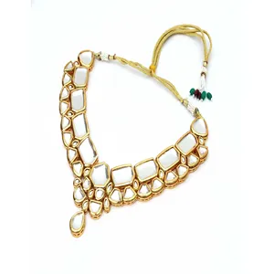 Collier de luxe Meenakari Kundan avec zircon plaqué or pour mariage et soirée, ensembles de bijoux de mariée raffinés - Product Image 2