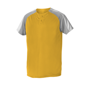 Camiseta de Béisbol Personalizada de Manga Corta sin Cuello con Tres Botones, Fabricada en Poliéster Transpirable, Impresión DTF de Logotipos, Nombres y Números - Product Image 3