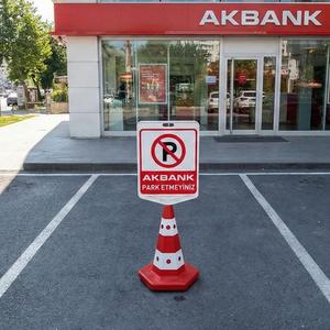 Double-Sided Akbank "Do Not Park" Logo Safety Cone <b>Set</b> for Traffic Safety (<b>PC</b>) - Product Image 2