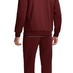 ชุดเซ็ตแทรคสูทผู้ชายผ้าฝ้าย 100% สไตล์สตรีทแวร์ ลายพิมพ์ กางเกงจ็อกเกอร์ทรงบาน พร้อมลายพื้นสีพื้น สำหรับฤดูหนาว - Product Image 2