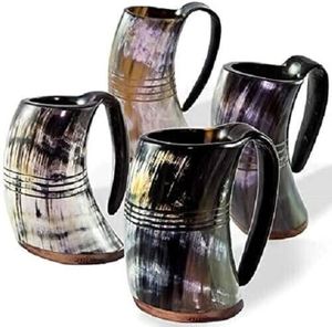 Tasses à boire en corne de buffle polie de qualité naturelle, écologiques, pour la maison et la restauration, qualité supérieure - Product Image 5