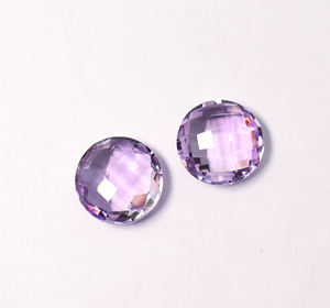 Améthyste naturelle ronde, taille briolette, 15 carats, paires, 14x14x6 mm - Product Image 3