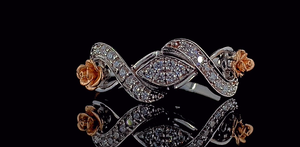 Bague statement en diamant de laboratoire de 0,15 CTW, deux tons, certifiée SGL, or blanc et rose massif 14 carats - Product Image 3