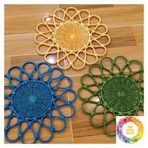 Napperon en rotin élégant et assiettes de présentation Décoration de table faite à la main Idéal pour les mariages Salle à manger et tenture murale - Product Image 5