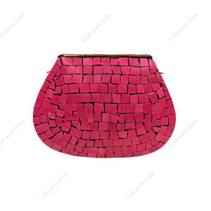 Sac à main en métal en mosaïque rose fait à la main, sac de soirée de luxe, sac de créateur pour mariage, cadeau pour elle - Product Image 4