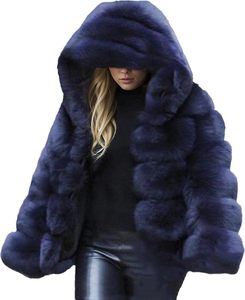 Cárdigan largo con parte delantera abierta de lana peluda para mujer, prendas de vestir cálidas de invierno, chaquetas, abrigo largo de piel para mujer - Product Image 2