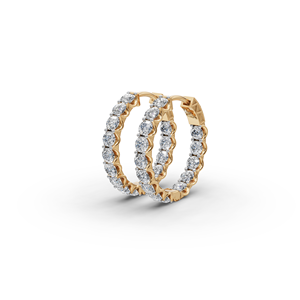 Boucles d'oreilles de luxe en or 18 carats avec diamants de laboratoire ronds, 28 pièces, 2,04 carats au total - Product Image 1