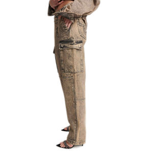 2025 pantalones vaqueros acampanados de fibra de algodón de alta calidad para mujer, ropa de calle informal transpirable, bordado Sexy, versátil a la moda - Product Image 4