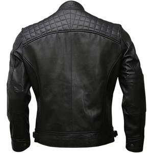 Venta al por mayor de los hombres de pie de cuello Formal chaqueta de cuero Slim Fit cremalleras frontal logotipo personalizado OEM suelta a prueba de viento impermeable - Product Image 2