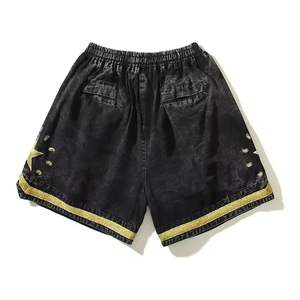 RAFEL MART Industries-Pantalones cortos para correr bordados para hombre, pantalones cortos de malla lavada sublimada, talla 6XL - Product Image 3