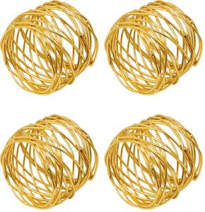 Anneaux de serviette en spirale en métal boucles de porte-serviettes rondes dîner fêtes de vacances réunions de famille dîner ensemble de 6 - Product Image 6