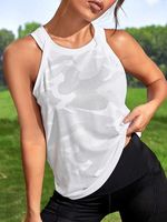 Top Deportivo Sexy para Mujer, Chaleco de Punto, Spandex/Poliéster, Secado Rápido, Transpirable, Ajustado, Color Sólido, para Yoga, Gimnasio, Entrenamiento, Todas las Temporadas