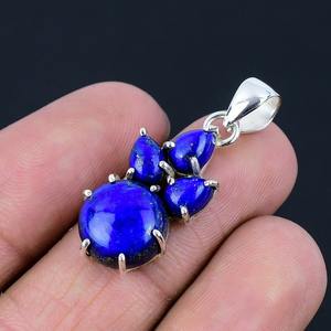 Bijoux Pour Femmes Argent Style Boho Pendentif Bijoux Argent Sterling 925 Lapis Gemstone Tendance Pendentif Fait Main Cadeau Pour Amour - Product Image 3