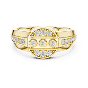 Anillo de Oro Amarillo de 14K con Diamante Redondo Cultivado en Laboratorio para Mujer |   Regalo de Aniversario |   Diamante Cultivado Nuevo - Product Image 1