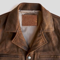 Moda 2025 chaleco encerado cuero de vaca Real con tamaño personalizado marrón hombres 100% Chaleco de cuero genuino tarifa al por mayor