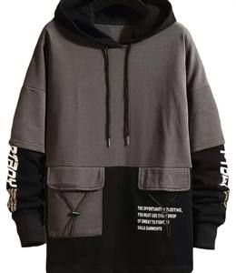 เสื้อมีฮู้ดผ้าคอตตอนขนาดใหญ่สำหรับทุกเพศเสื้อมีฮู้ดผ้าฟลีซ350 GSM 100% คุณภาพสูงและเสื้อฮู้ดพาแนลผู้ชาย - Product Image 1