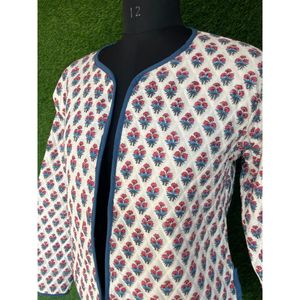 Chaqueta acolchada de algodón indio al por mayor chaqueta unisex con estampado de bloques florales chaqueta de invierno de manga larga para mujer hecha a mano - Product Image 5