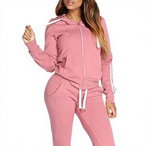 Vêtements de sport pour femmes, 100% coton respirant, écologiques, logo personnalisé, streetwear, pantalon de jogging uni, veste de yoga avec cordon de serrage - Product Image 1