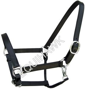 Licol de cheval de style selle anglaise personnalisé cuir confortable rembourré avec accessoire de collier de tête de quincaillerie en laiton réglable - Product Image 3