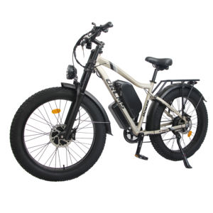 Bicicleta eléctrica urbana de 26 pulgadas con llantas gruesas, batería de litio de 52V 25AH, motor dual, suspensión dual y cuerpo de aleación de aluminio. - Product Image 3