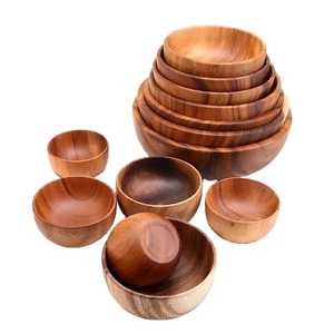 Ensaladera de madera de acacia, utensilios de cocina pulidos ecológicos para arroz, postre, cereales, servir para fiestas y catering a bajo precio - Product Image 5