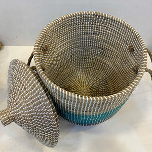 ตะกร้าอเนกประสงค์ทรงกลมจากหญ้าทะเล หรูหรา เป็นมิตรกับสิ่งแวดล้อม - Product Image 3