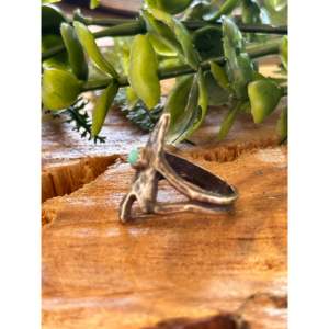 Anillo de Plata de Ley con Turquesa Kingman, Talla 9.75, Joyería Geométrica Hecha a Mano en Navajo con Piedras Preciosas - Product Image 4