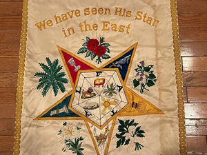 Thứ tự cổ điển của các ngôi sao đông masonic freemasons biểu ngữ thêu chất lượng hàng đầu tùy chỉnh thêu Mason biểu ngữ - Product Image 3