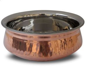 Ustensiles de cuisine traditionnels en cuivre, plaques de cuisson indiennes, couvercle en acier inoxydable, four à induction gaz compatible avec l'extérieur - Product Image 5