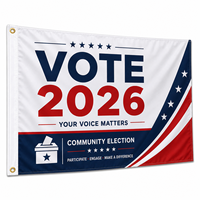 Drapeau d'élection personnalisé, drapeau imprimé en polyester durable pour les événements de campagne, les activités de vote, l'affichage en extérieur