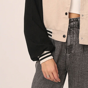 OEM/ODM Wholesale Plus Size Women Varsity <b>Jacket</b> New Design Long Sleeves Casual Wear Crop Top Letterman <b>Jacket</b> - Product Image 3