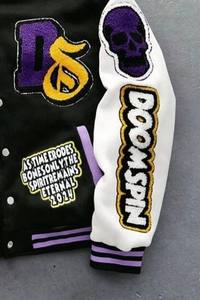 Fabricante de chaquetas de lana de primavera y otoño de calle alta de marca de moda para hombres cuello redondo americano de alta calidad bordado pesado - Product Image 4