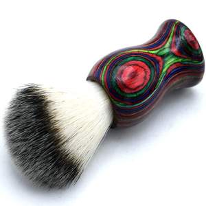 Brocha de afeitar vegana para hombre con pelo de tejón, acabado mate, mango de plástico acrílico con forma de cintura para el cuidado de la barba - Product Image 1