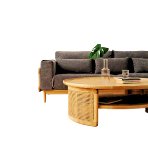 Mesa de centro ajustable multifuncional de mimbre/ratán Natural diseño escandinavo forma personalizable de lujo Color Vietnam - Product Image 3