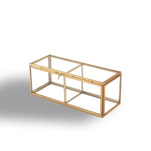Nouveau design de boîte à bijoux en laiton et verre faite à la main fabricant de gros nouveau design de boîte à bijoux en laiton et verre faite à la main - Product Image 1
