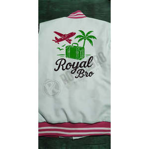 Veste universitaire personnalisée pour homme |   Manches en cuir véritable Baseball College Bomber Imperméable Coupe-vent Haute rue Hiver - Product Image 6