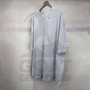 Faible MOQ, poids lourd, 220g, 100% coton tricoté uni, sur mesure, coupe régulière pour homme, taille plus, respirant, séchage rapide - Product Image 2