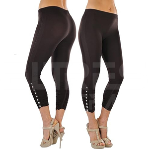 Women's High Quality Plaid <b>Rhinestone</b> Spandex/Nylon Breathable Quick Dry Anti-Bacterial Elastic Waist Premium Design Gym - Product Image 1