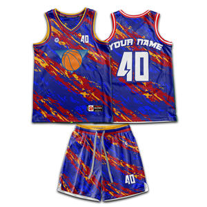 Kit de basket-ball d'équipe personnalisé short en jersey de maille respirant T-shirt de basket-ball imprimé par sublimation uniformes de vêtements de sport 100% - Product Image 3