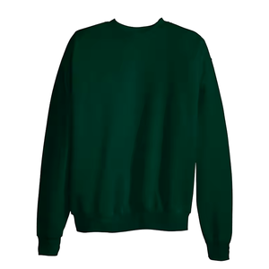Sudadera de manga larga con cuello redondo para hombre verde sólido personalizado para invierno - Product Image 1