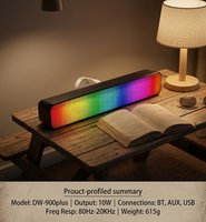 DOMO Grosir Speaker Logo Kustom RGB Soundbar 10W Unit Driver 2-inci Input AUX/USB-C Plastik Gaming Desktop Ruang Tamu