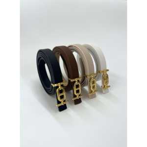 เข็มขัดเส้นเล็กแบบลำลองพร้อมหัวเข็มขัดโลหะผสมสีทองสุดเก๋ - Product Image 4